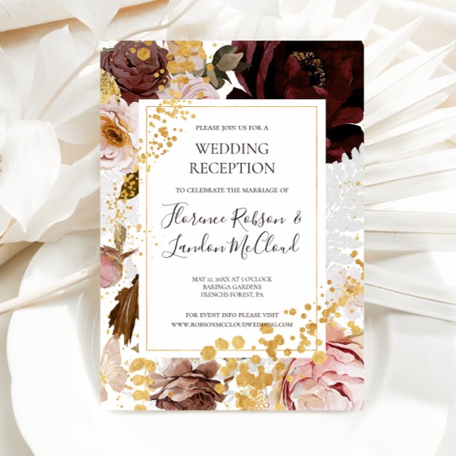 Modern Blush Floral | Wedding Reception Invitation (Creator Uploaded)