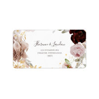 Modern Blush Floral | Wedding RSVP Address Labels