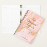 Modern Blush Gold Marble Pattern Girly Name Planner<br><div class="desc">Stay chic and organised with this modern blush gold marble pattern undated small planner, perfect for on-the-go planning! The soft blush and luxurious gold marble design adds a feminine, stylish touch, while the compact size makes it easy to carry anywhere. Personalise it with your name for a custom look, and...</div>