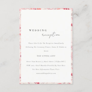Modern Blush Paisley Typography Wedding Reception Enclosure Card