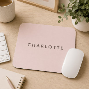 Modern Blush Personalised Name Mouse Pad