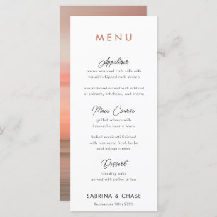 Modern Blush Personalised Wedding Menu