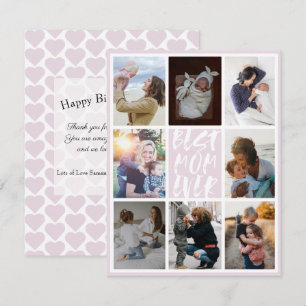 Modern Blush Pink 8 Photo Collage Best Mum Ever