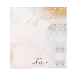 Modern blush pink abstract personalised paper pad