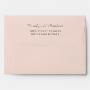 Modern Blush Pink and Pewter Grey Wedding Envelopes