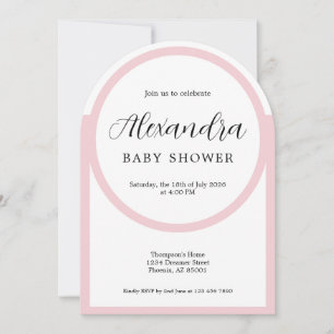 Modern Blush Pink Arch Girl Baby Shower Invitation