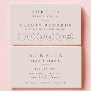 Modern Blush Pink Beauty Salon Loyalty Card