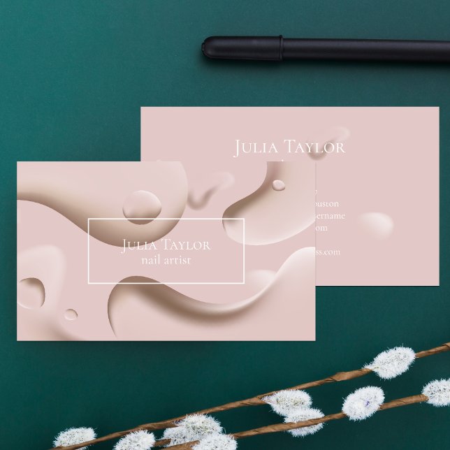 Modern Blush Pink Beauty Salon Nail Artist Business Card (Creator Uploaded)