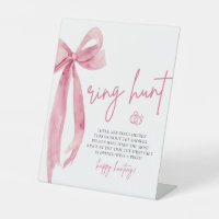 Modern Blush Pink Bow Ring Hunt Game Bridal Shower