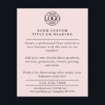 Modern Blush Pink Business Logo Promotional Flyer<br><div class="desc">Promote your business with this minimalist Blush Pink flyer,  perfect for corporate marketing and small business branding. Customise it with your company logo and text for a sleek,  professional look. Ideal for advertising and promotional events,  this flyer helps your business stand out with simple,  modern style.</div>