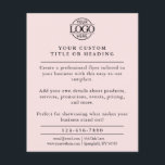 Modern Blush Pink Business Logo Promotional Flyer<br><div class="desc">Promote your business with this minimalist Blush Pink flyer,  perfect for corporate marketing and small business branding. Customise it with your company logo and text for a sleek,  professional look. Ideal for advertising and promotional events,  this flyer helps your business stand out with simple,  modern style.</div>