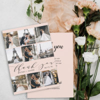 Modern Blush Pink Calligraphy 9 Photo Collage