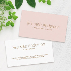 Modern blush pink chic minimalistic professional business card