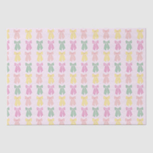 Modern Blush Pink Coquette Hair Bow Pattern Tissue Paper