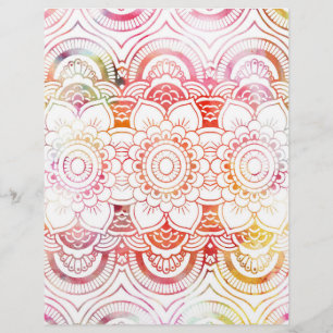 Modern blush pink coral watercolor floral mandala flyer