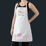 Modern Blush Pink Elegant Name Bakery Chef Caterer Apron<br><div class="desc">Create elegant aprons for your baking business with this modern blush pink and white chef apron. This fully customisable catering apron design features stylish script fonts, space for your name or logo. The bottom of the apron features a subtle light pink heart pattern with bakery whisks. Perfect to make custom...</div>