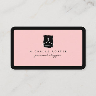 Modern blush pink fashion stylist personal shopper business card