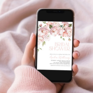Modern Blush Pink Floral Bridal Shower Invitation