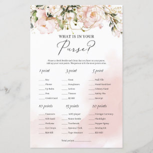 Modern blush pink floral what is in your purse