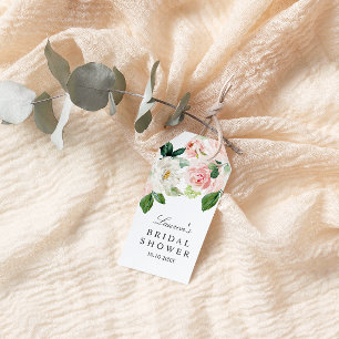 Modern Blush   PINK FLOWER BRIDAL SHOWER FAVOR Gift Tags