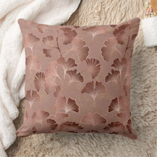 Modern Blush Pink Ginkgo Leaf Luxury Pattern Cushion