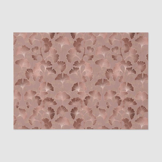 Modern Blush Pink Ginkgo Leaf Luxury Pattern Tissue Paper (Front)