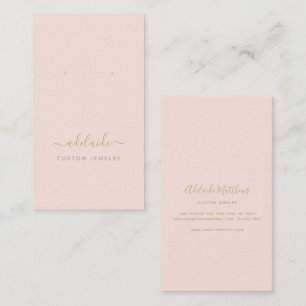 Modern Blush Pink Gold Jewellery Earring Display Business Card