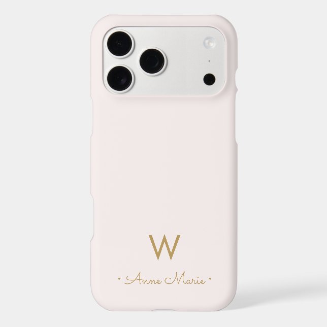 Modern Blush Pink Gold Script Monogram (Back)