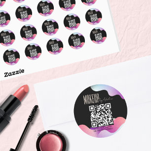 Modern Blush Pink Gradient Pattern Makeup Artist Classic Round Sticker