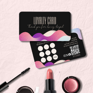 Modern Blush Pink Gradient Pattern Makeup Artist   Loyalty Card