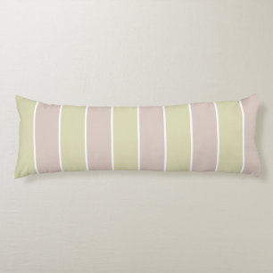 Modern Blush Pink Green Stripes Pattern Body Cushion