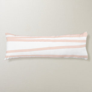 Modern Blush Pink Lines Abstract Art  Body Cushion