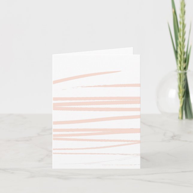 Modern Blush Pink Lines Abstract Art  Card (Front)