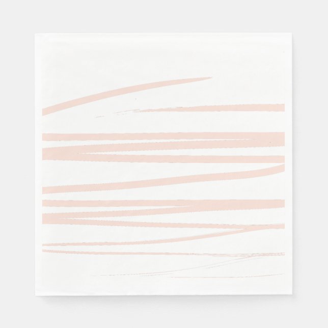 Modern Blush Pink Lines Abstract Art  Napkin (Front)