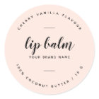 Modern blush pink lip balm label
