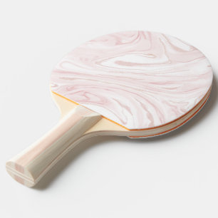 Modern blush pink marbleised abstract design ping pong paddle