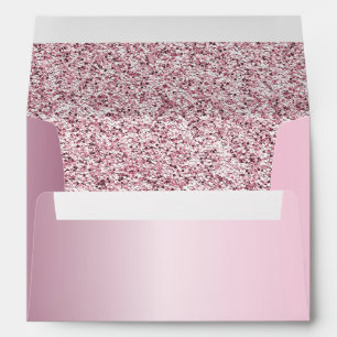 Modern Blush Pink Metallic & Glitter Birthday Envelope