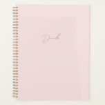 Modern Blush Pink Minimalist | Gold Script Name Planner<br><div class="desc">The pink and elegant gold script name planner is luxurious and chic. This beautiful gold calligraphy name planner is perfect for those who appreciate the finer things in life. So if you're looking for a planner that's both stylish and luxurious,  this is the one for you!</div>