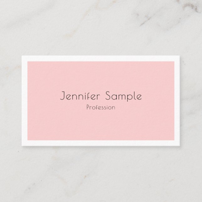 Modern Blush Pink Mint Green Simple Template Business Card (Front)