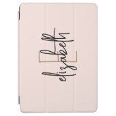 Modern Blush Pink Monogram Name iPad Air Cover (Front)
