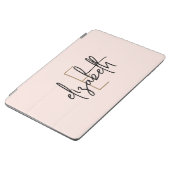 Modern Blush Pink Monogram Name iPad Air Cover (Side)