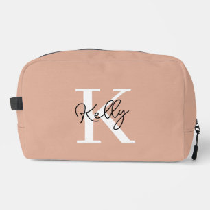Modern Blush Pink Monogram Script Dopp Kit