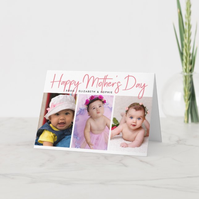 Modern Blush Pink Mother's Day Photo Card (Front)