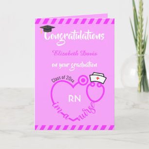 Modern Blush Pink Nurse Graduation Congratulations Card