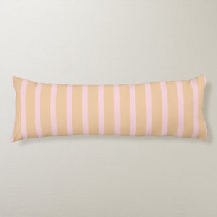 Modern Blush Pink Peach Taffy Striped Body Cushion