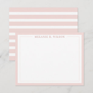 Modern Blush Pink Personalised Name Note Card