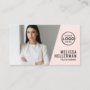 Modern Blush Pink Photo Business Card