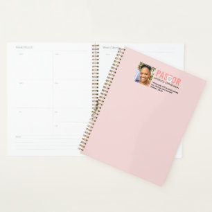 Modern Blush Pink Photo Church Pastor Planner