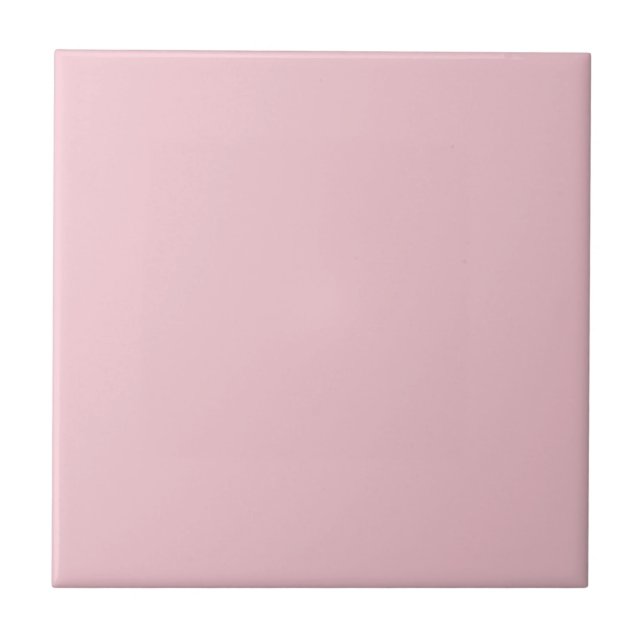 Modern Blush Pink Plain Solid Colour Ceramic Tile (Front)