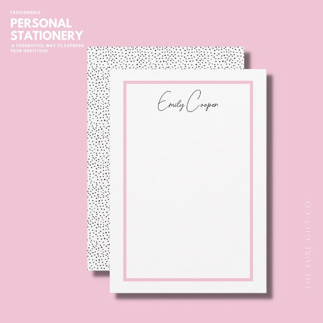 Modern Blush Pink Polka Dot Flat Thank You Card (Creator Uploaded)